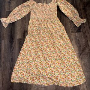 Elizabeth Wilson prairie-style smocked maxi dress